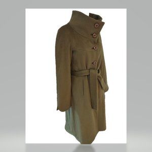 Obakki Olive Green Wrap Coat  & Tie Lightweight Made in Canada Size 8. NWOT